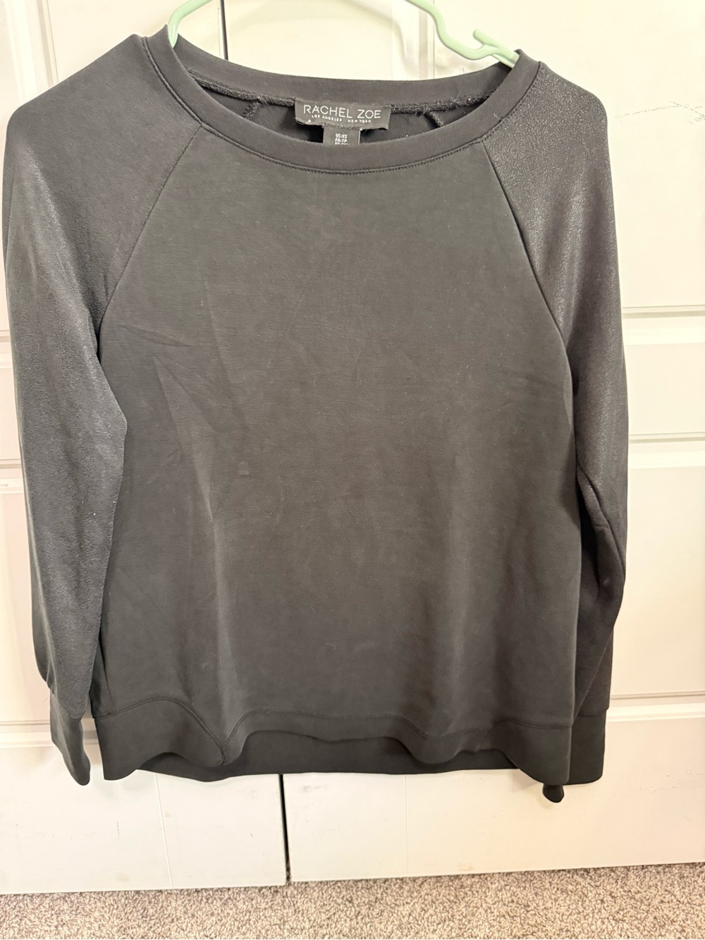Rachel Zoe Dark Gray Crewneck Sweatshirt with Subtle Sheen